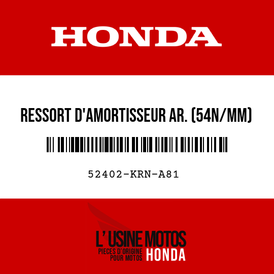 image de 52402-KRN-A81 RESSORT D'AMORTISSEUR AR. (54N/MM)