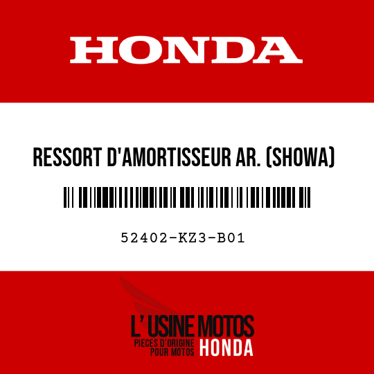 image de 52402-KZ3-B01 RESSORT D'AMORTISSEUR AR. (SHOWA) (50.0N/MM,5.10KGF/MM)