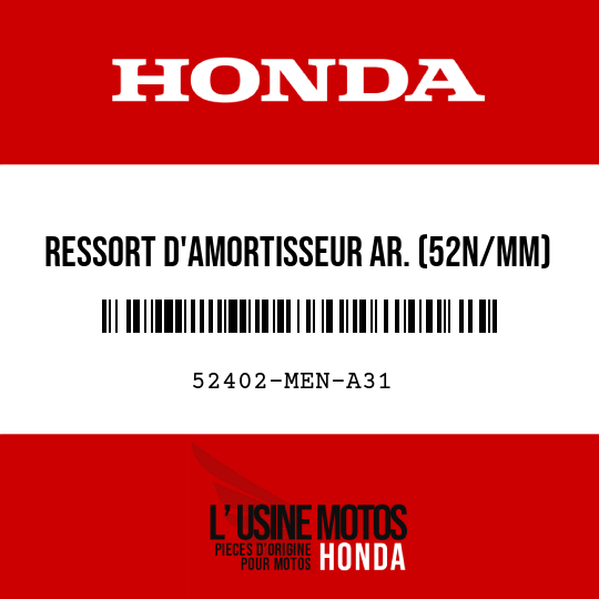 image de 52402-MEN-A31 RESSORT D'AMORTISSEUR AR. (52N/MM)