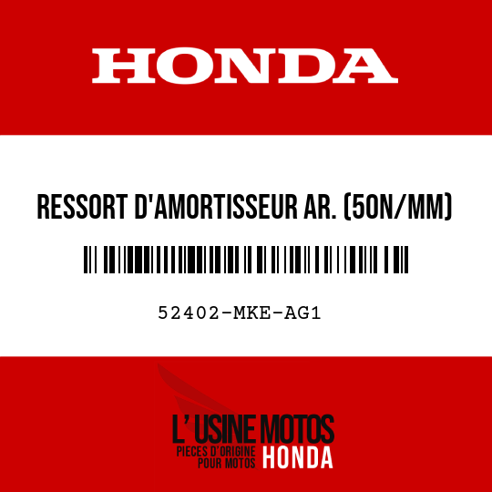 image de 52402-MKE-AG1 RESSORT D'AMORTISSEUR AR. (50N/MM)