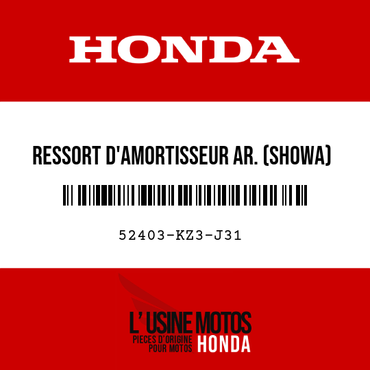 image de 52403-KZ3-J31 RESSORT D'AMORTISSEUR AR. (SHOWA) (50N/MM,5.1KGF/MM)