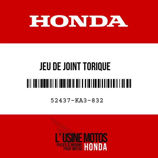 image de 52437-KA3-832 JEU DE JOINT TORIQUE