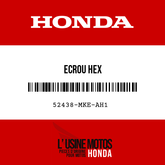 image de 52438-MKE-AH1 ECROU HEX