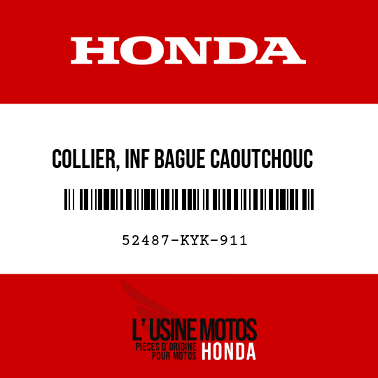 image de 52487-KYK-911 COLLIER, INF BAGUE CAOUTCHOUC