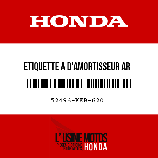 image de 52496-KEB-620 ETIQUETTE A D'AMORTISSEUR AR