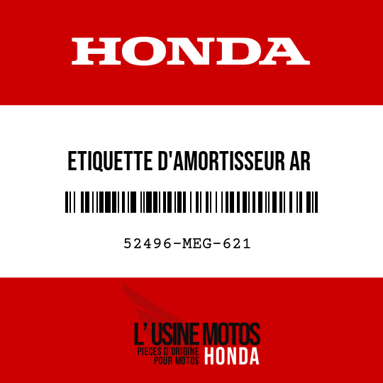 image de 52496-MEG-621 ETIQUETTE D'AMORTISSEUR AR (FRANCAIS)