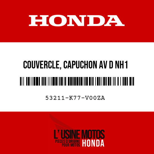 image de 53211-K77-V00ZA COUVERCLE, CAPUCHON AV D NH1