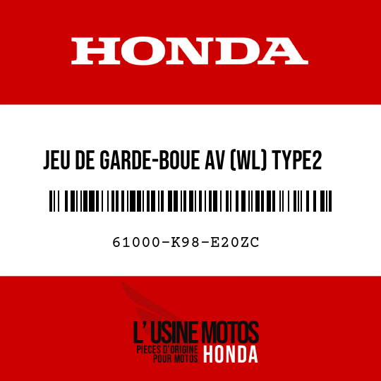 image de 61000-K98-E20ZC JEU DE GARDE-BOUE AV (WL) TYPE2