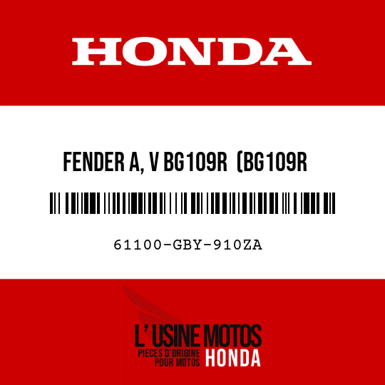 image de 61100-GBY-910ZA FENDER A, V BG109R  (BG109R HEROISCHES GRUEN)
