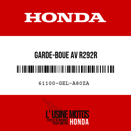 image de 61100-GEL-A80ZA GARDE-BOUE AV R292R