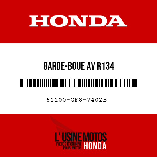 image de 61100-GF8-740ZB GARDE-BOUE AV R134 