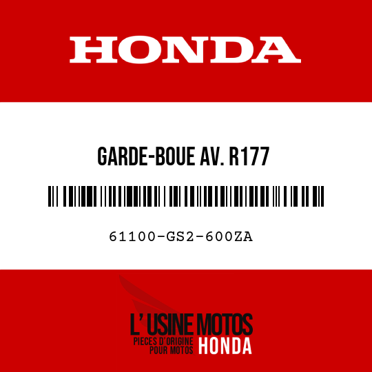 image de 61100-GS2-600ZA GARDE-BOUE AV. R177 