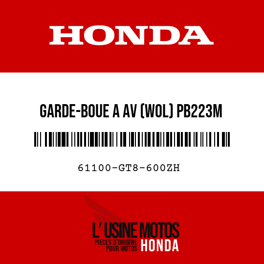 image de 61100-GT8-600ZH GARDE-BOUE A AV (WOL) PB223M 