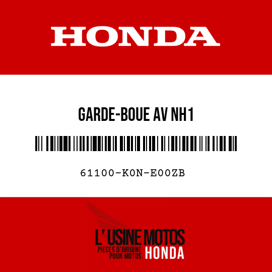 image de 61100-K0N-E00ZB GARDE-BOUE AV NH1