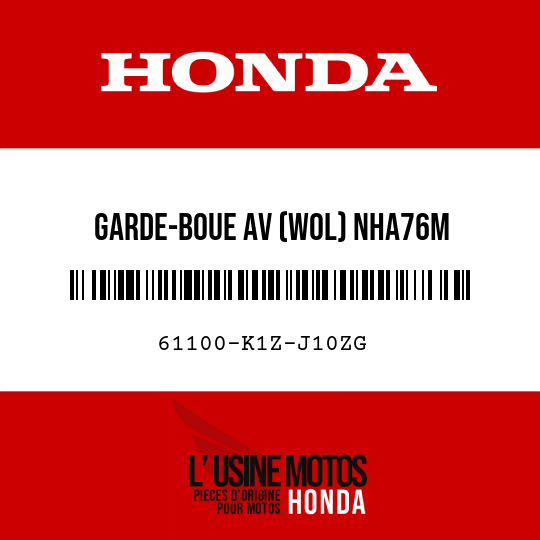 image de 61100-K1Z-J10ZG GARDE-BOUE AV (WOL) NHA76M