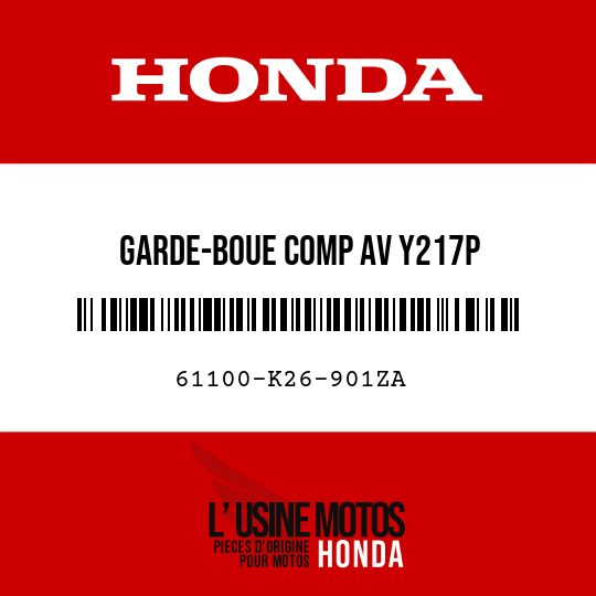 image de 61100-K26-901ZA GARDE-BOUE COMP AV Y217P