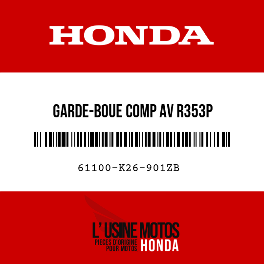 image de 61100-K26-901ZB GARDE-BOUE COMP AV R353P