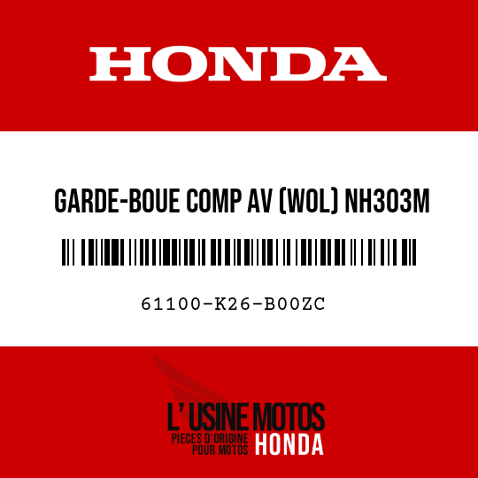 image de 61100-K26-B00ZC GARDE-BOUE COMP AV (WOL) NH303M