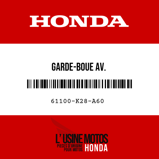 image de 61100-K28-A60 GARDE-BOUE AV.