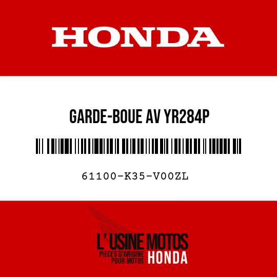 image de 61100-K35-V00ZL GARDE-BOUE AV YR284P