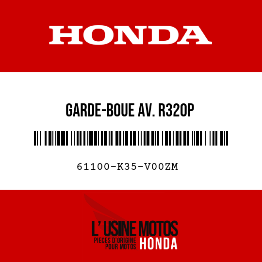 image de 61100-K35-V00ZM GARDE-BOUE AV. R320P