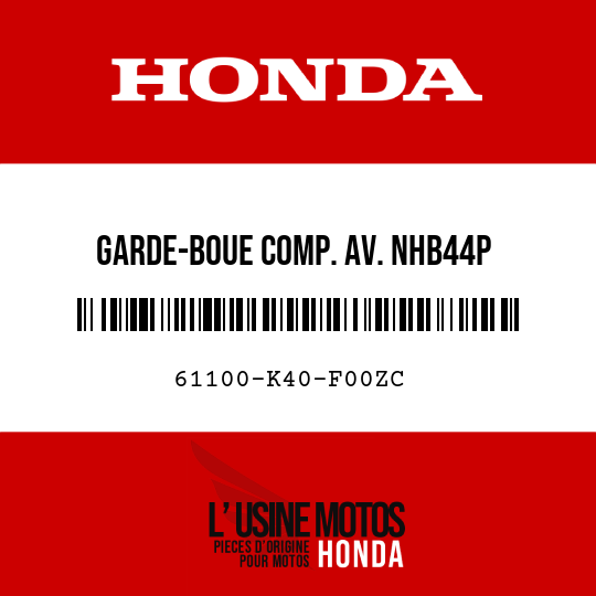 image de 61100-K40-F00ZC GARDE-BOUE COMP. AV. NHB44P