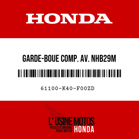 image de 61100-K40-F00ZD GARDE-BOUE COMP. AV. NHB29M