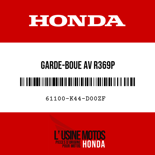 image de 61100-K44-D00ZF GARDE-BOUE AV R369P