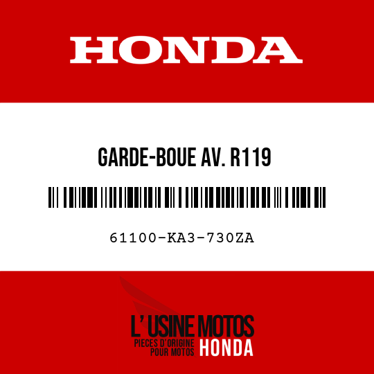 image de 61100-KA3-730ZA GARDE-BOUE AV. R119 