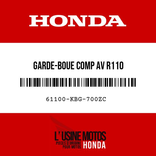 image de 61100-KBG-700ZC GARDE-BOUE COMP AV R110 