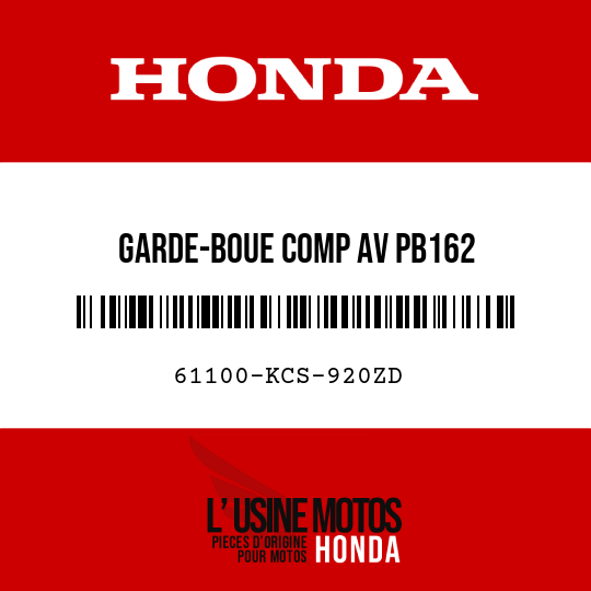 image de 61100-KCS-920ZD GARDE-BOUE COMP AV PB162 