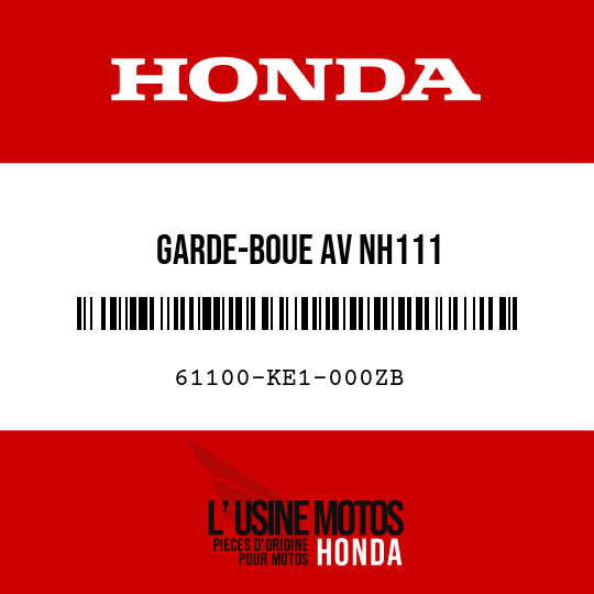 image de 61100-KE1-000ZB GARDE-BOUE AV NH111 