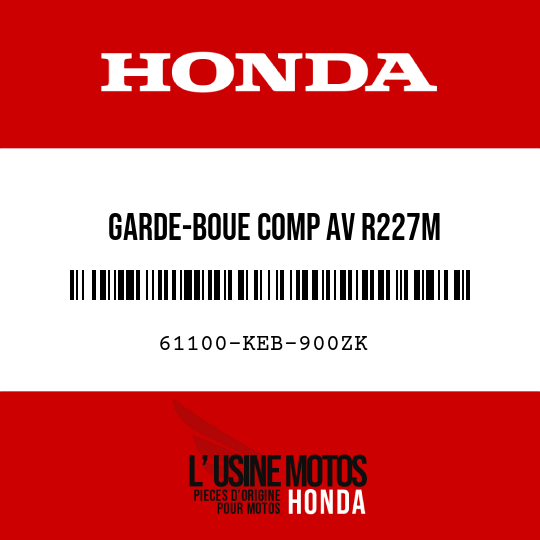 image de 61100-KEB-900ZK GARDE-BOUE COMP AV R227M 