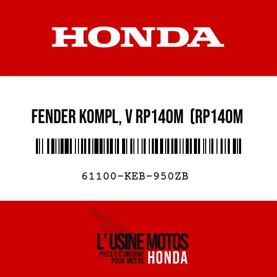 image de 61100-KEB-950ZB FENDER KOMPL, V RP140M  (RP140M VORTEX-METALLIC, PURPUR)
