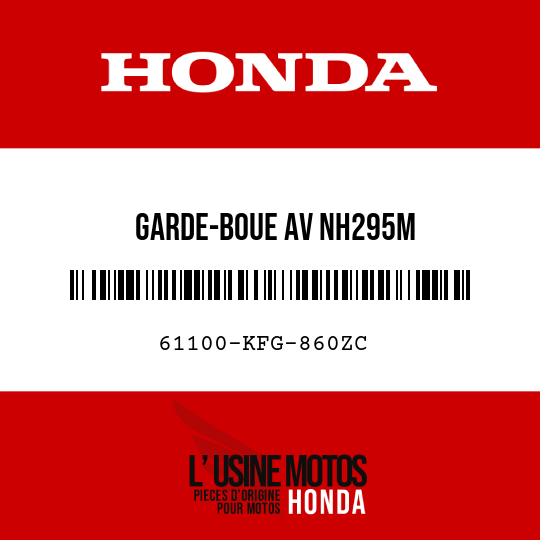 image de 61100-KFG-860ZC GARDE-BOUE AV NH295M 