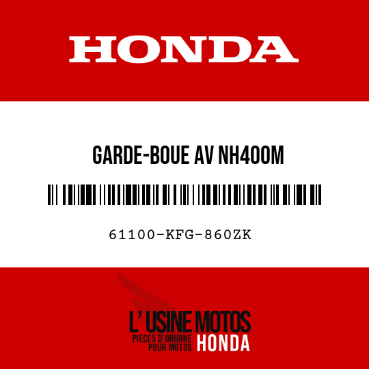 image de 61100-KFG-860ZK GARDE-BOUE AV NH400M 