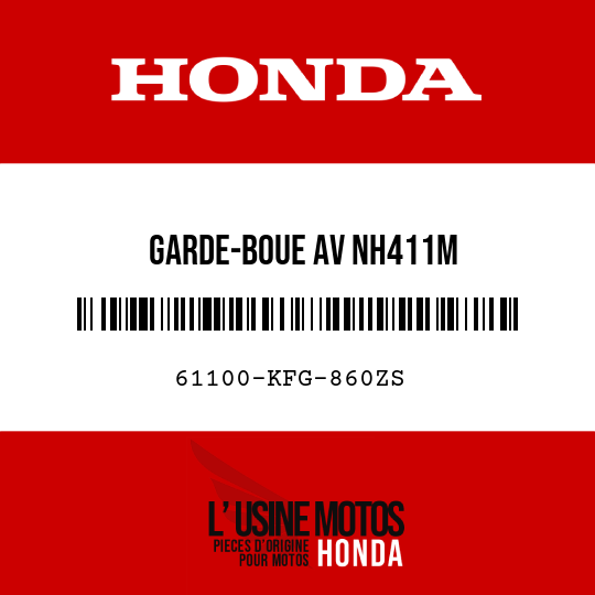 image de 61100-KFG-860ZS GARDE-BOUE AV NH411M 