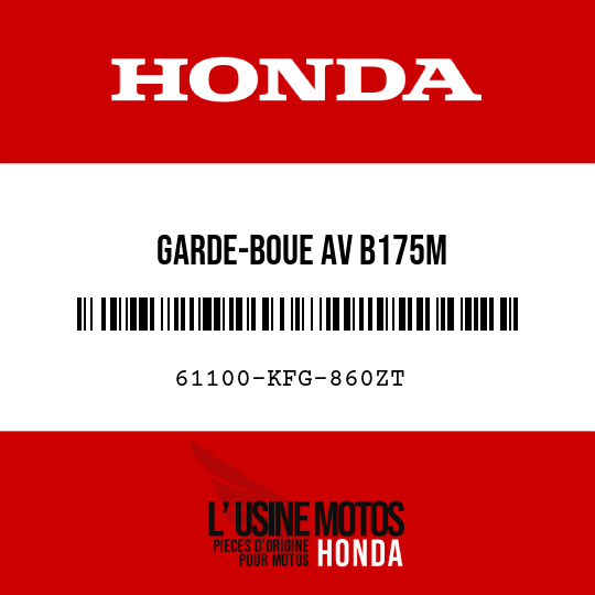 image de 61100-KFG-860ZT GARDE-BOUE AV B175M 