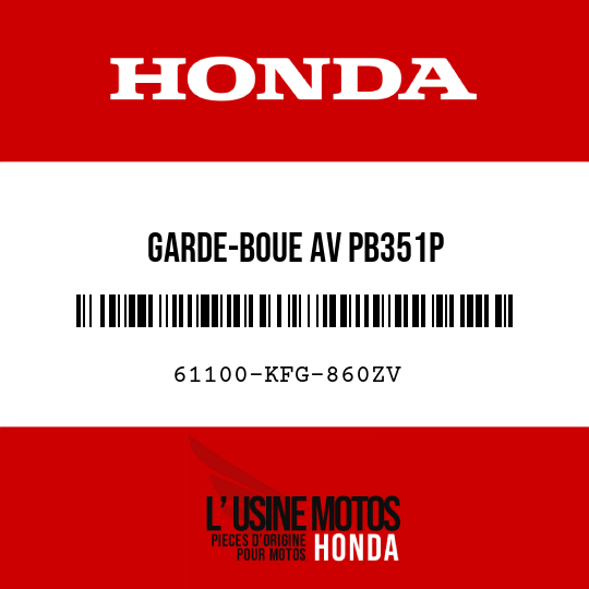 image de 61100-KFG-860ZV GARDE-BOUE AV PB351P 