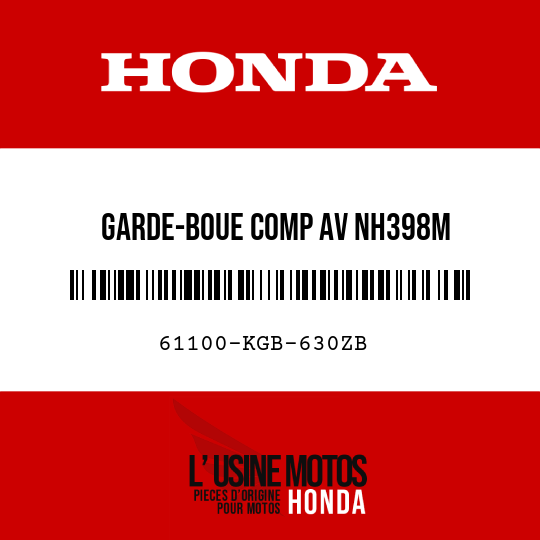 image de 61100-KGB-630ZB GARDE-BOUE COMP AV NH398M 