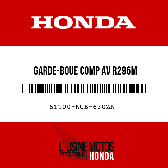 image de 61100-KGB-630ZK GARDE-BOUE COMP AV R296M 