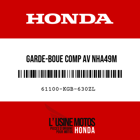 image de 61100-KGB-630ZL GARDE-BOUE COMP AV NHA49M 