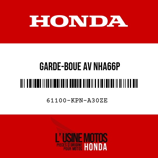 image de 61100-KPN-A30ZE GARDE-BOUE AV NHA66P