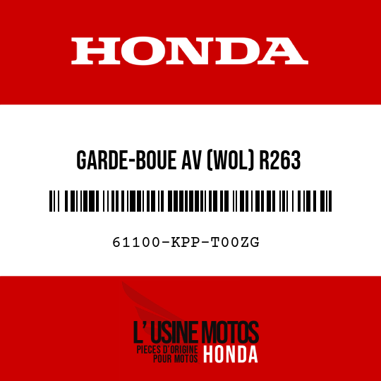 image de 61100-KPP-T00ZG GARDE-BOUE AV (WOL) R263