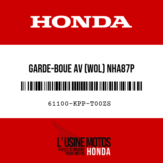 image de 61100-KPP-T00ZS GARDE-BOUE AV (WOL) NHA87P