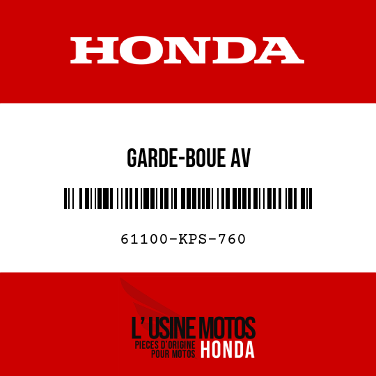 image de 61100-KPS-760 GARDE-BOUE AV