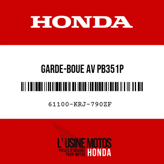 image de 61100-KRJ-790ZF GARDE-BOUE AV PB351P 