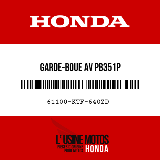 image de 61100-KTF-640ZD GARDE-BOUE AV PB351P 