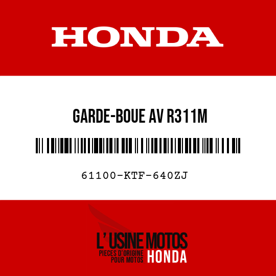 image de 61100-KTF-640ZJ GARDE-BOUE AV R311M 