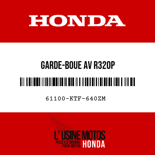 image de 61100-KTF-640ZM GARDE-BOUE AV R320P